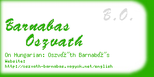 barnabas oszvath business card